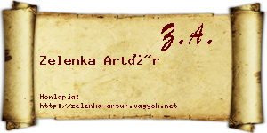 Zelenka Artúr névjegykártya